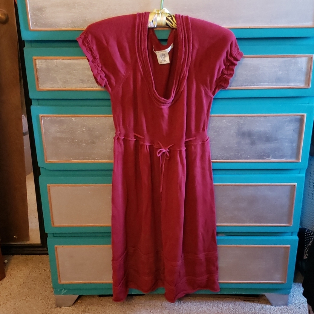 Red knit dress